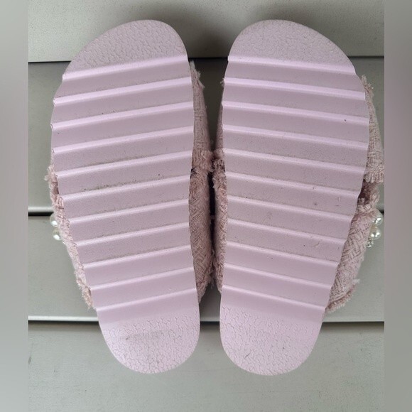 Steve Madden Women's Amie Flat Pink Boujee Pearls Slide Sandal House Slippers 6 - Picture 6 of 7